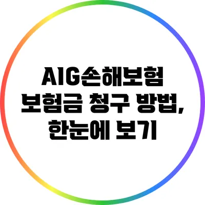 AIG손해보험 보험금 청구 방법, 한눈에 보기