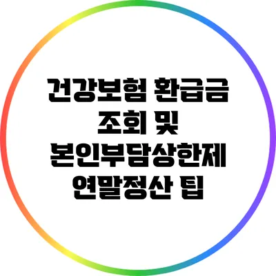 건강보험 환급금 조회 및 본인부담상한제 연말정산 팁