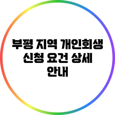 부평 지역 개인회생 신청 요건 상세 안내