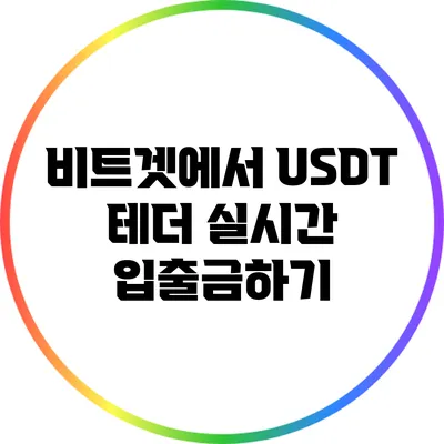 비트겟에서 USDT 테더 실시간 입출금하기