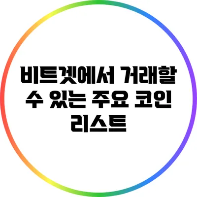 비트겟에서 거래할 수 있는 주요 코인 리스트