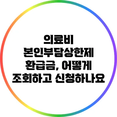 의료비 본인부담상한제 환급금, 어떻게 조회하고 신청하나요?