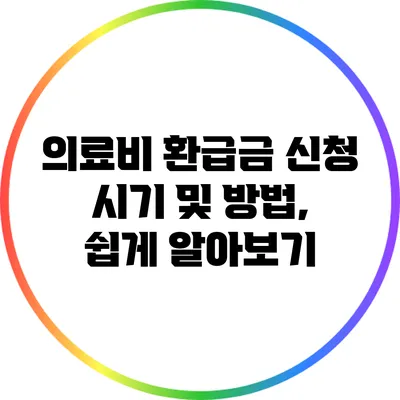 의료비 환급금 신청 시기 및 방법, 쉽게 알아보기