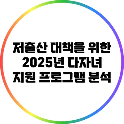 저출산 대책을 위한 2025년 다자녀 지원 프로그램 분석