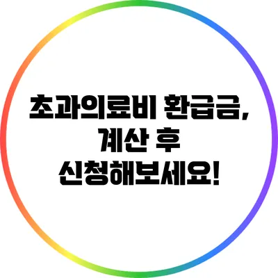 초과의료비 환급금, 계산 후 신청해보세요!