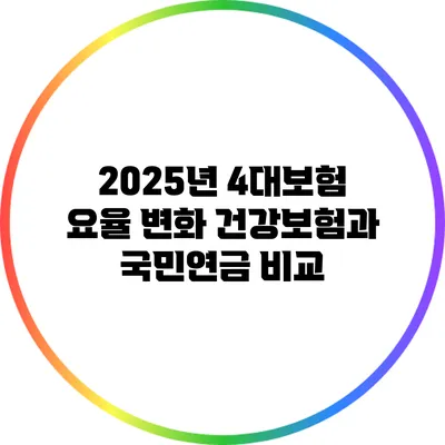 2025년 4대보험 요율 변화: 건강보험과 국민연금 비교