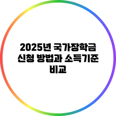 2025년 국가장학금 신청 방법과 소득기준 비교