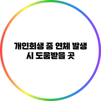 개인회생 중 연체 발생 시 도움받을 곳