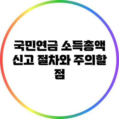 국민연금 소득총액 신고 절차와 주의할 점