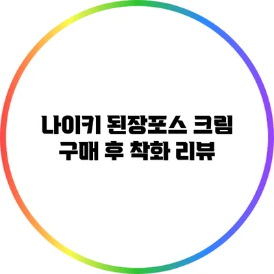 나이키 된장포스 크림 구매 후 착화 리뷰