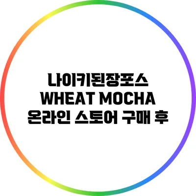 나이키된장포스 WHEAT MOCHA 온라인 스토어 구매 후