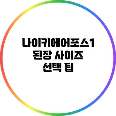 나이키에어포스1 된장 사이즈 선택 팁