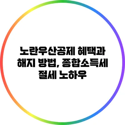 노란우산공제 혜택과 해지 방법, 종합소득세 절세 노하우