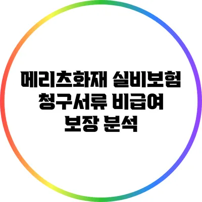 메리츠화재 실비보험 청구서류: 비급여 보장 분석