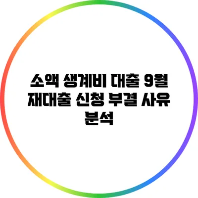 소액 생계비 대출 9월 재대출 신청: 부결 사유 분석