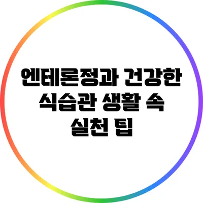 엔테론정과 건강한 식습관: 생활 속 실천 팁