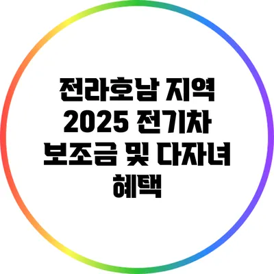 전라호남 지역 2025 전기차 보조금 및 다자녀 혜택