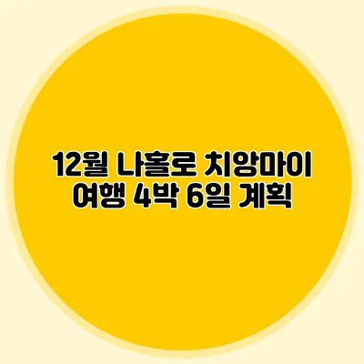 12월 나홀로 치앙마이 여행 4박 6일 계획