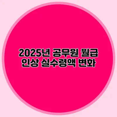 2025년 공무원 월급 인상 실수령액 변화