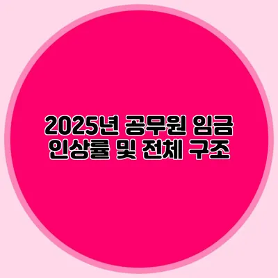 2025년 공무원 임금 인상률 및 전체 구조