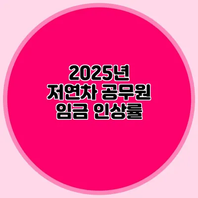 2025년 저연차 공무원 임금 인상률