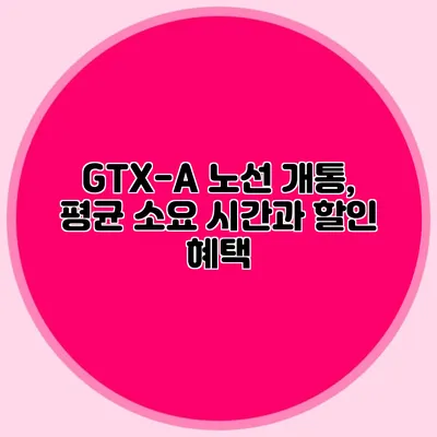 GTX-A 노선 개통, 평균 소요 시간과 할인 혜택
