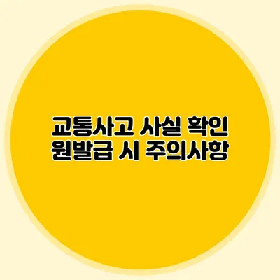 교통사고 사실 확인 원발급 시 주의사항