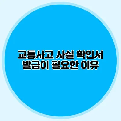 교통사고 사실 확인서 발급이 필요한 이유