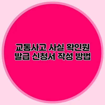 교통사고 사실 확인원 발급 신청서 작성 방법