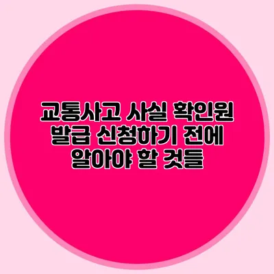 교통사고 사실 확인원 발급 신청하기 전에 알아야 할 것들