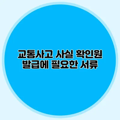 교통사고 사실 확인원 발급에 필요한 서류