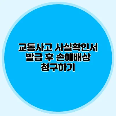 교통사고 사실확인서 발급 후 손해배상 청구하기
