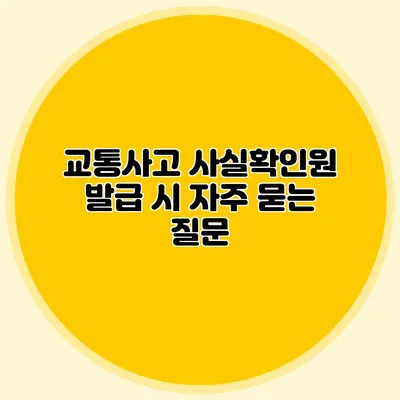 교통사고 사실확인원 발급 시 자주 묻는 질문