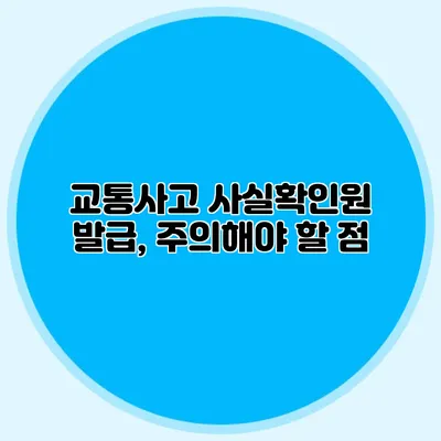 교통사고 사실확인원 발급, 주의해야 할 점