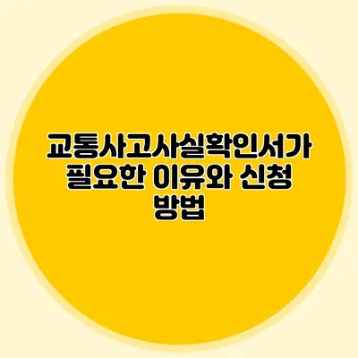 교통사고사실확인서가 필요한 이유와 신청 방법