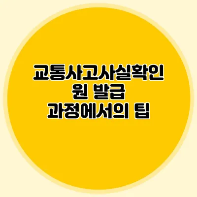 교통사고사실확인원 발급 과정에서의 팁