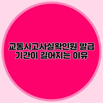 교통사고사실확인원 발급 기간이 길어지는 이유