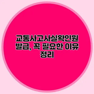 교통사고사실확인원 발급, 꼭 필요한 이유 정리