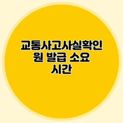 교통사고사실확인원 발급 소요 시간