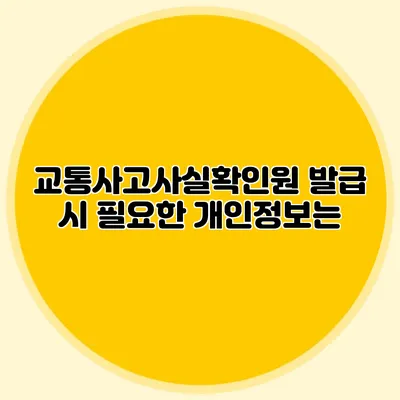교통사고사실확인원 발급 시 필요한 개인정보는?