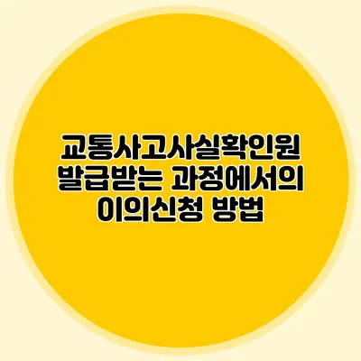 교통사고사실확인원 발급받는 과정에서의 이의신청 방법