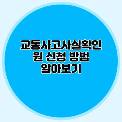 교통사고사실확인원 신청 방법 알아보기