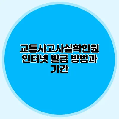 교통사고사실확인원 인터넷 발급 방법과 기간