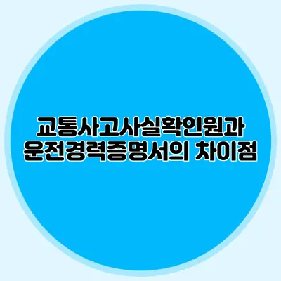 교통사고사실확인원과 운전경력증명서의 차이점