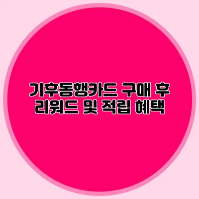 기후동행카드 구매 후 리워드 및 적립 혜택