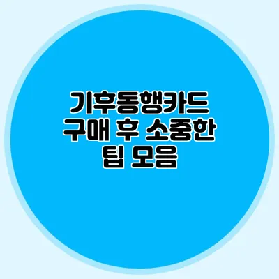 기후동행카드 구매 후 소중한 팁 모음