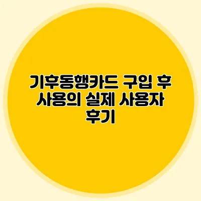 기후동행카드 구입 후 사용의 실제 사용자 후기