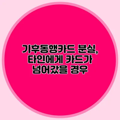 기후동행카드 분실, 타인에게 카드가 넘어갔을 경우