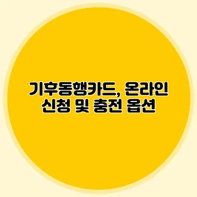 기후동행카드, 온라인 신청 및 충전 옵션