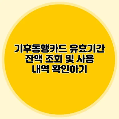 기후동행카드 유효기간 잔액 조회 및 사용 내역 확인하기